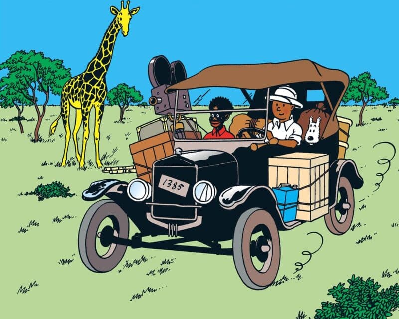 En voiture avec Tintin